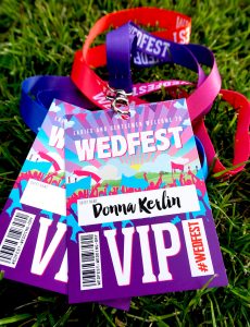 festival wedding wedfest place names ideas vip lanyards