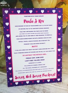 swearing fucking wedding invitations