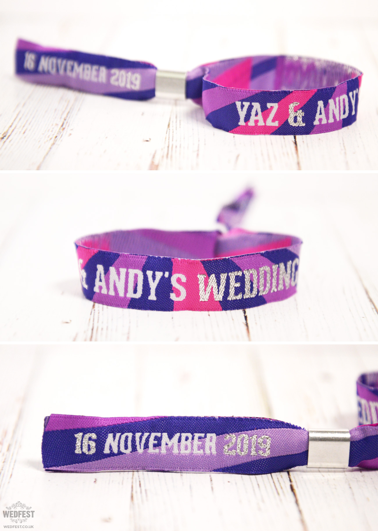 customised festival wedding wristbands