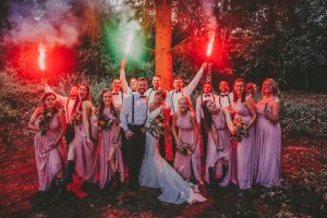 festival wedding bridal party flare