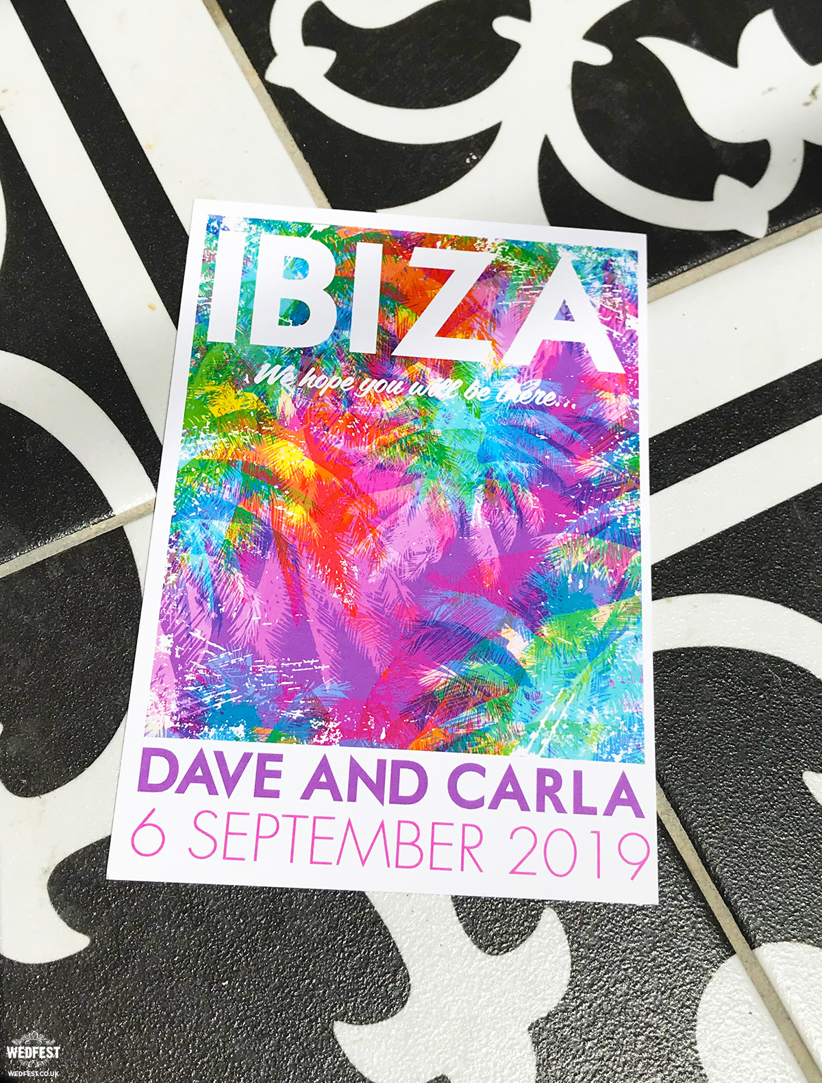 Ibiza Eivissa wedding bride to be invite