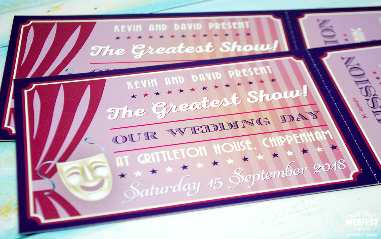 musical theatre tickets wedding invitations