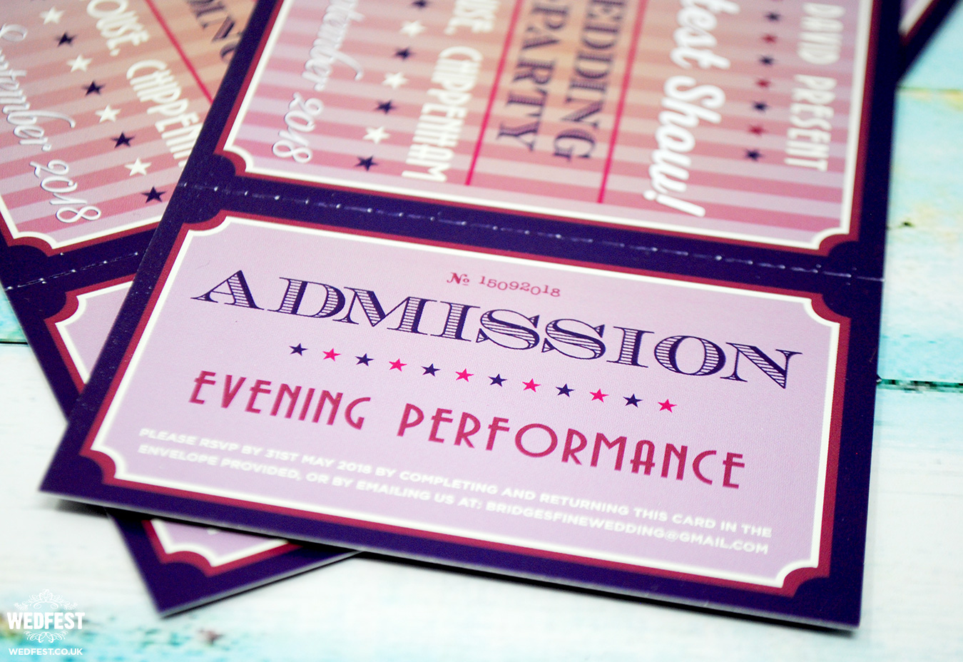 theatre ticket stub wedding invites