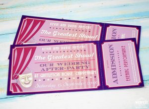 wedding tickets invitations theatre themed wedding