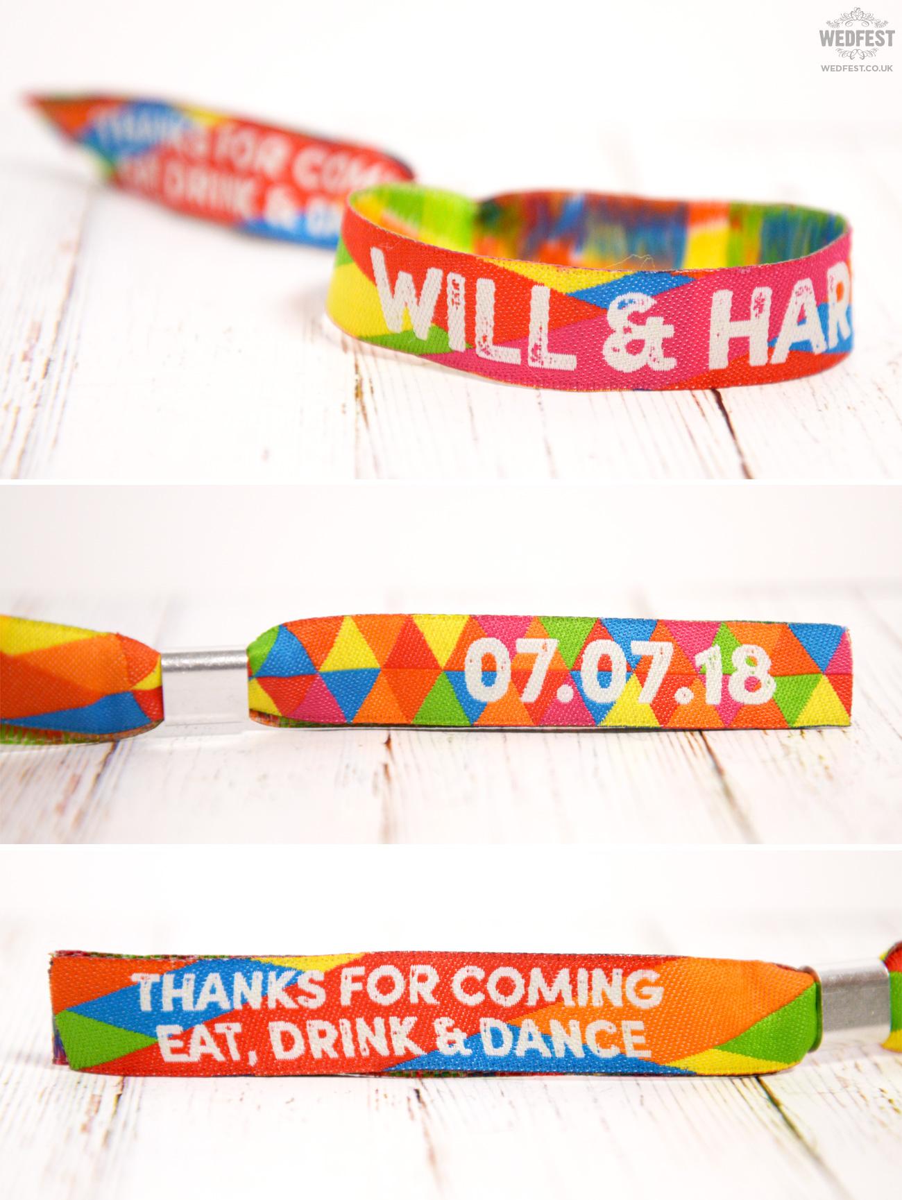 wedfest custom festival wedding wristband favours