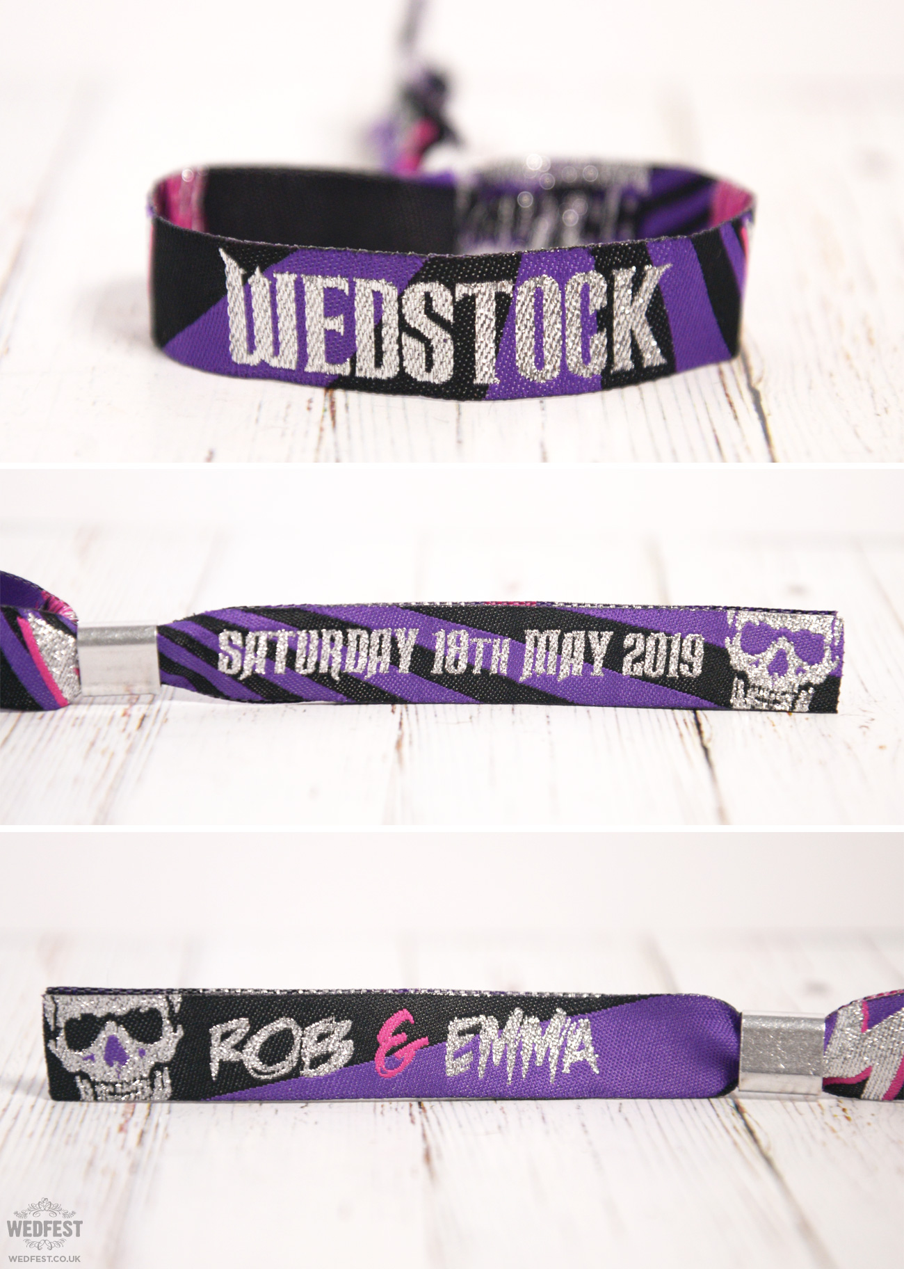 wedstock rock n roll wedding wristbands
