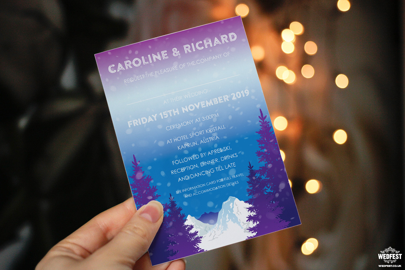 apres ski wedding invites