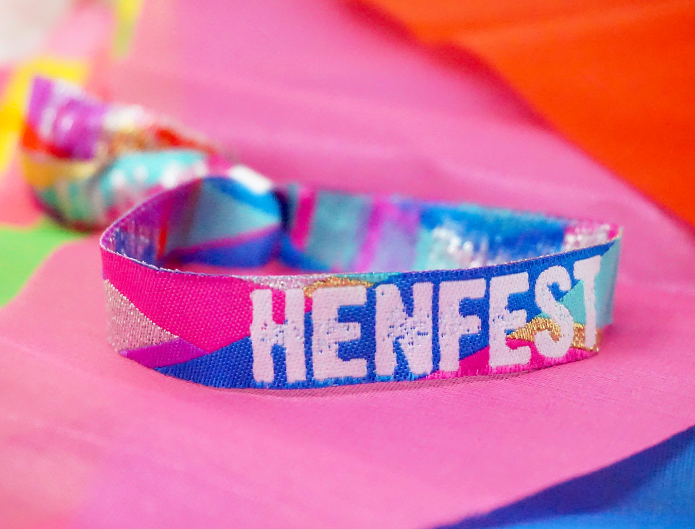 hen fest festival hen party wristbands multi coloured