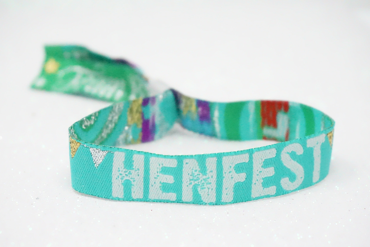 hen fest teal festival hen party wristbands