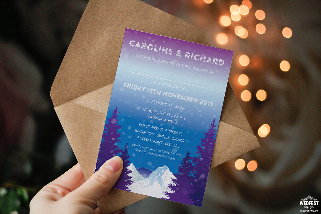 ski resort wedding invitations