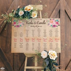 vintage floral wedding seating table plan