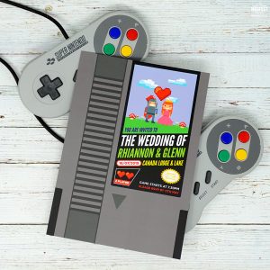 nintendo video games wedding invitations