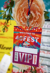 40fest 40th birthday lanyards