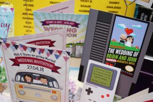 gamers geeks vw camper wedding invites