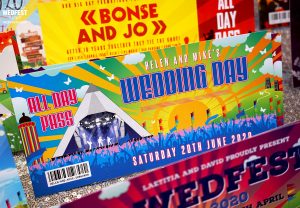 wedfest festival themed wedding invitations