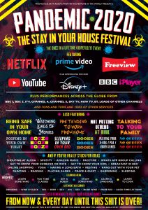 corona virus festival poster stay at home pandemic poster