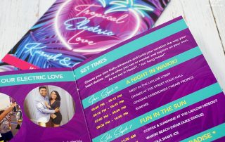 edm dance music wedding stationery