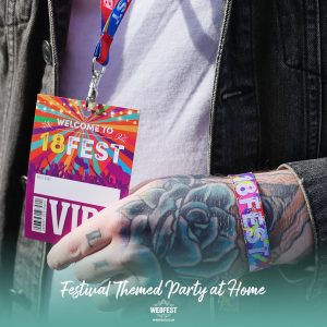 18FEST 18th birthday party festival at home wristbands lanyards party favours