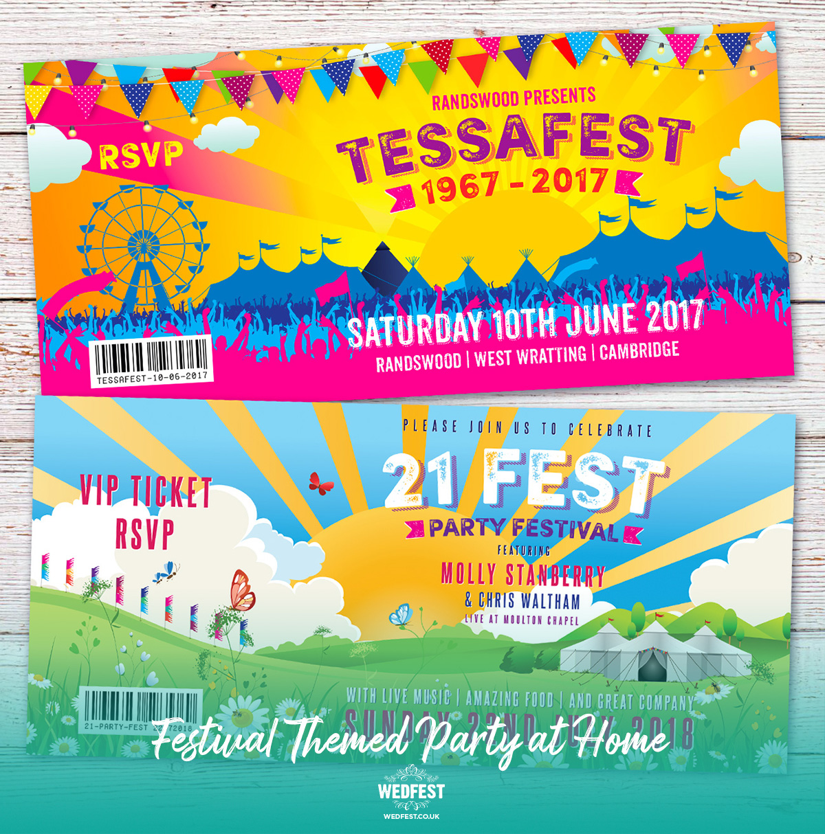 festival birthday party invites