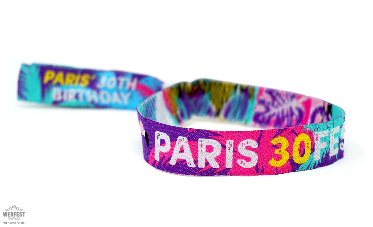 personalised birthday party festival wristbands
