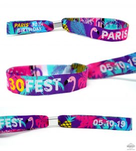 personalised custom 30th birthday party festival wristbands