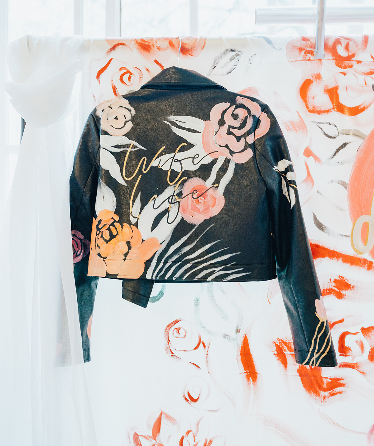 bee davies illustration hand painted leather jackets