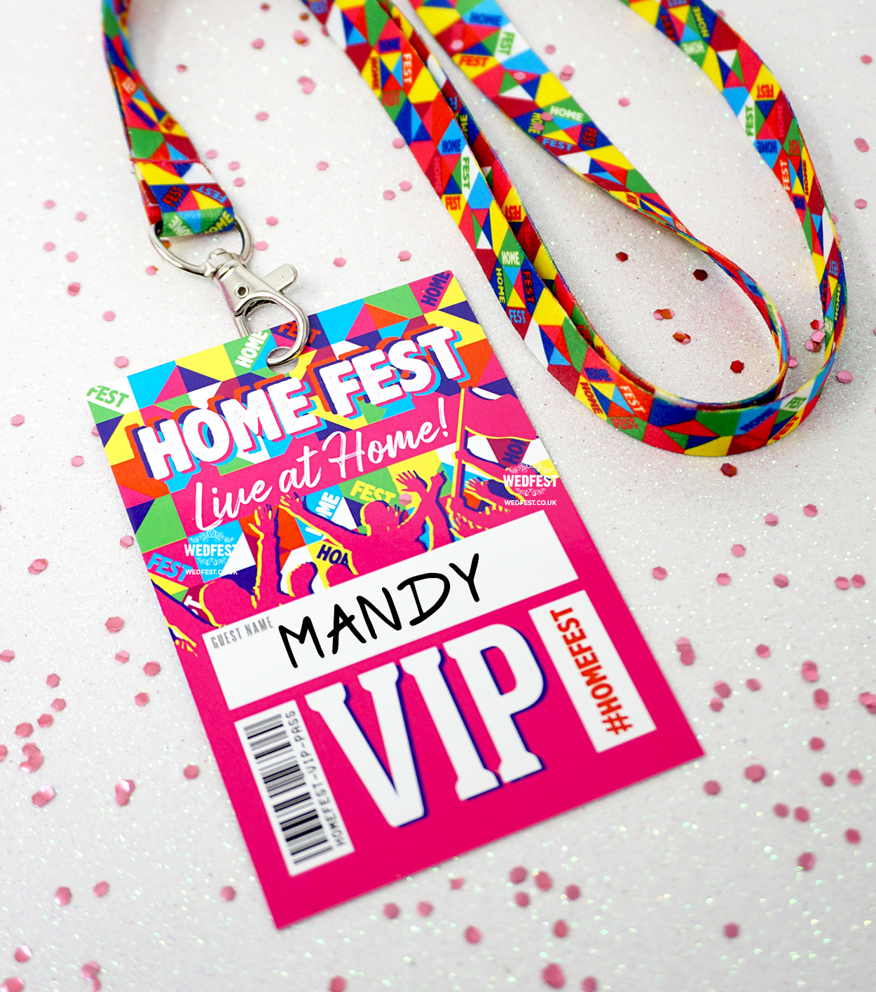slidbane enkel Disciplinære HOMEFEST Festival Party VIP Lanyards | WEDFEST
