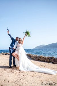 ibiza beach wedding bride and groom