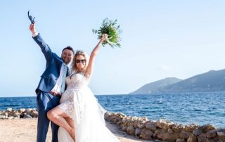 ibiza beach wedding bride and groom