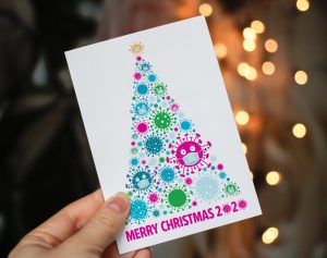 coronavirus christmas tree covid lockdown funny merry christmas 2020 card