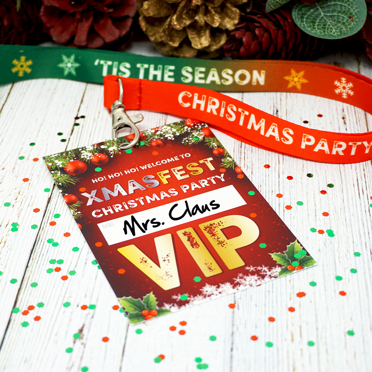 XMAS FEST christmas party vip lanyard