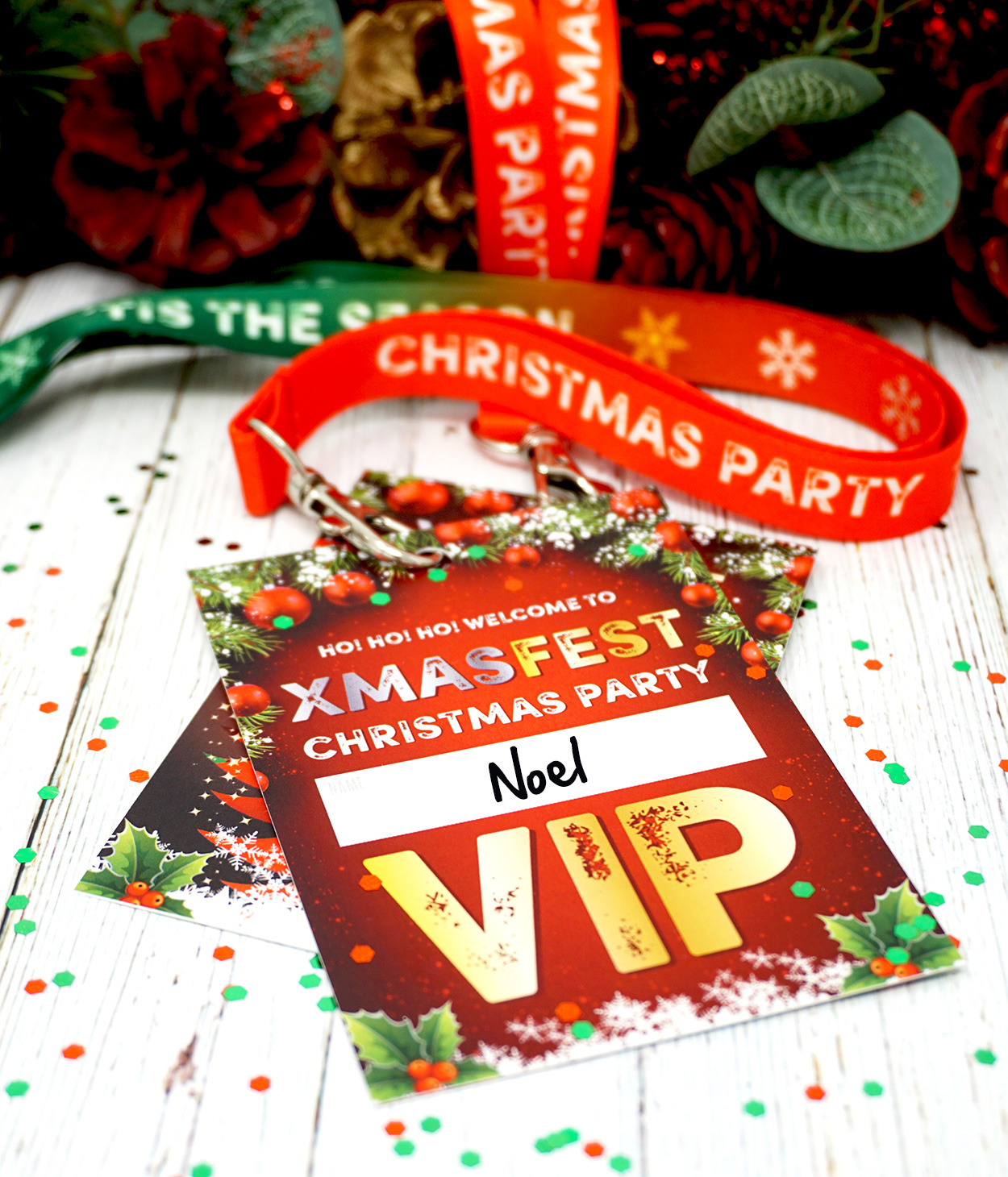 christmas party festival vip lanyards xmas fest xmasfest