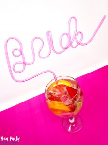 bachelorette hen party bride straw pink straws