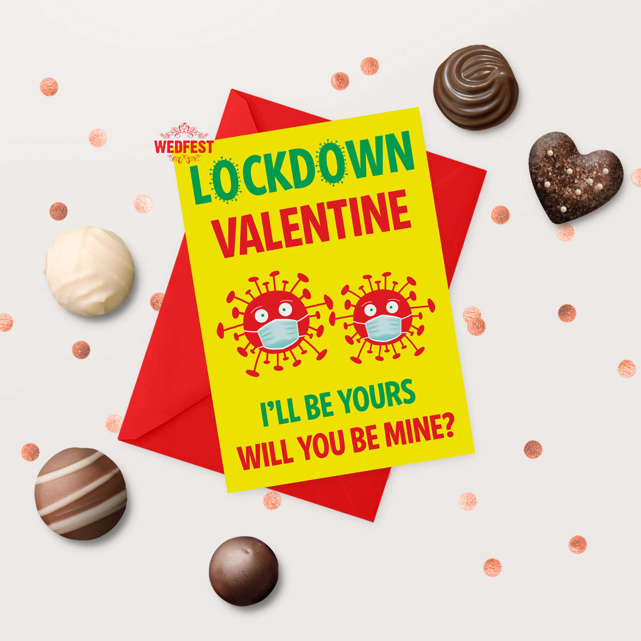 coronavirus covid lockdown valentines day card 2021