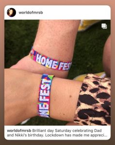 lockdown birthday party homefest wristbands