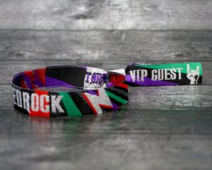 rock n roll wedding festival wristbands favours