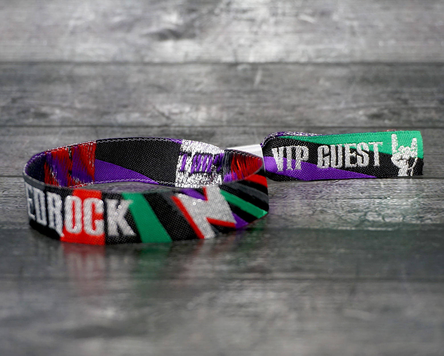 rock n roll wedding festival wristbands favours