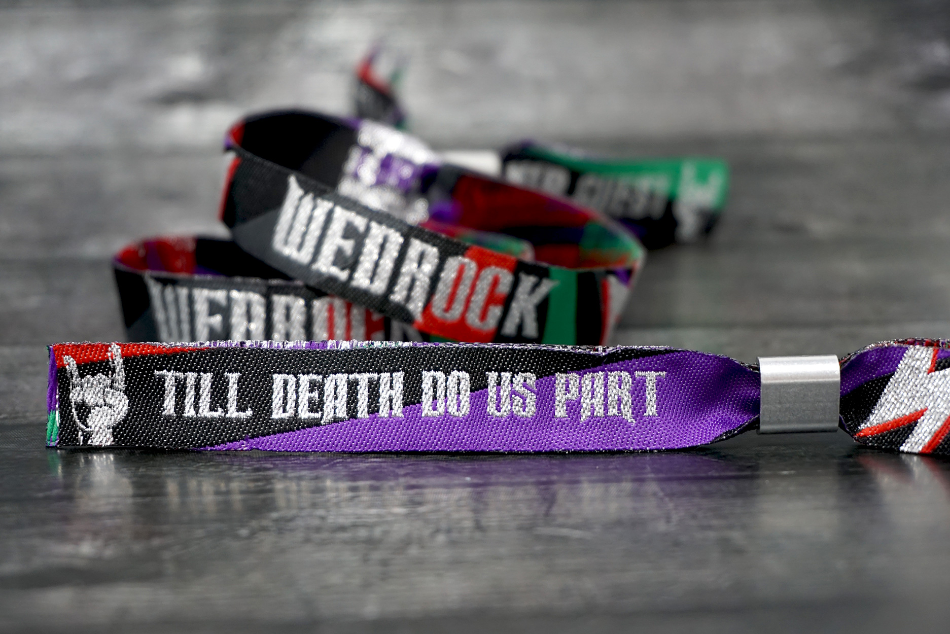 till death do us part wedrock wedding wristbands