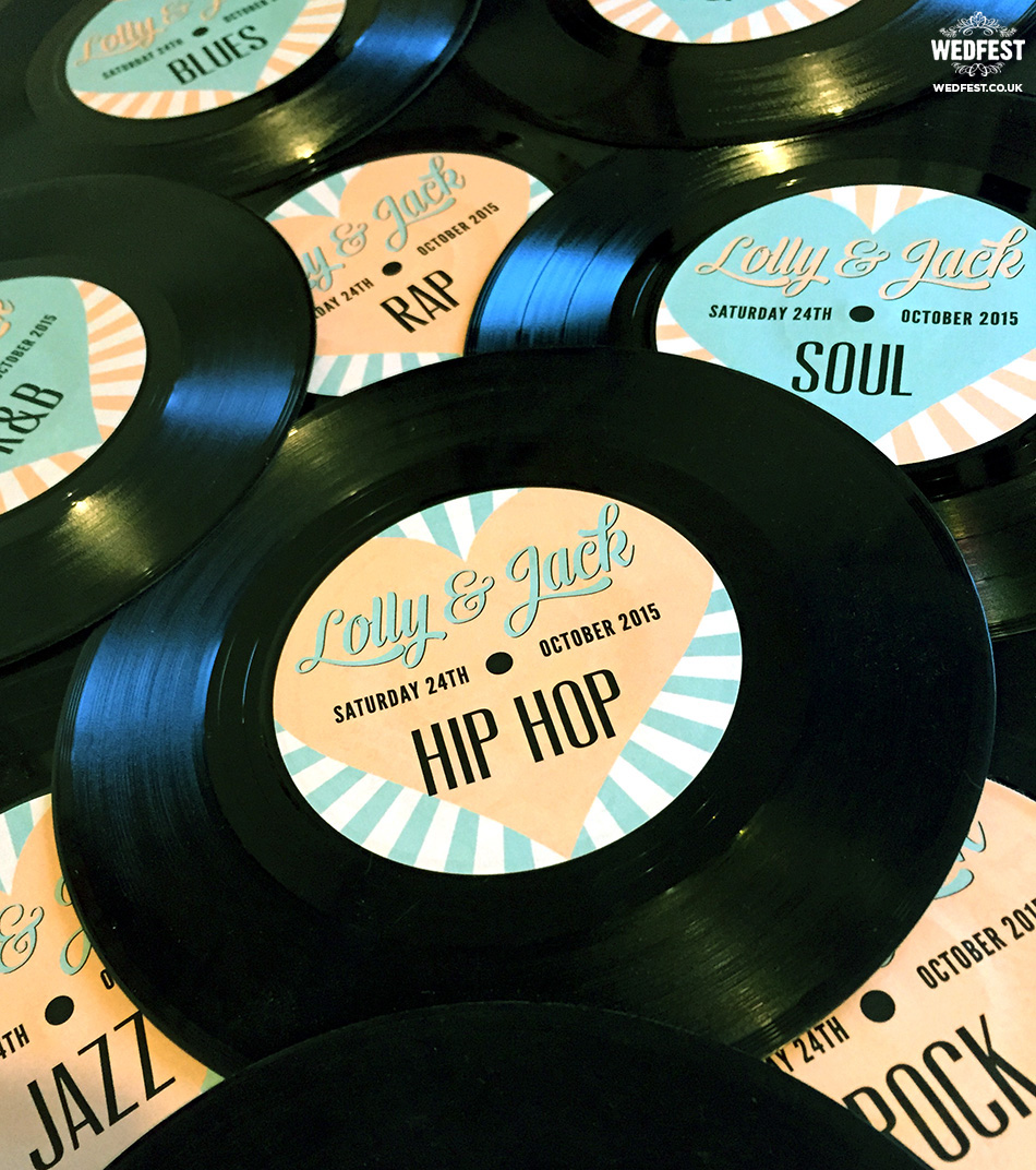 up cycled vinyl records wedding