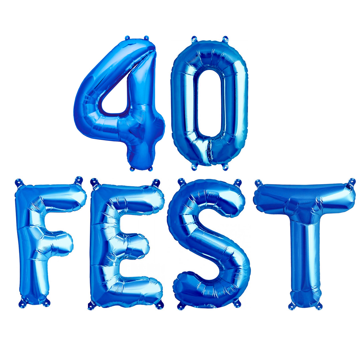 40fest 40th birthday party foil balloons blue