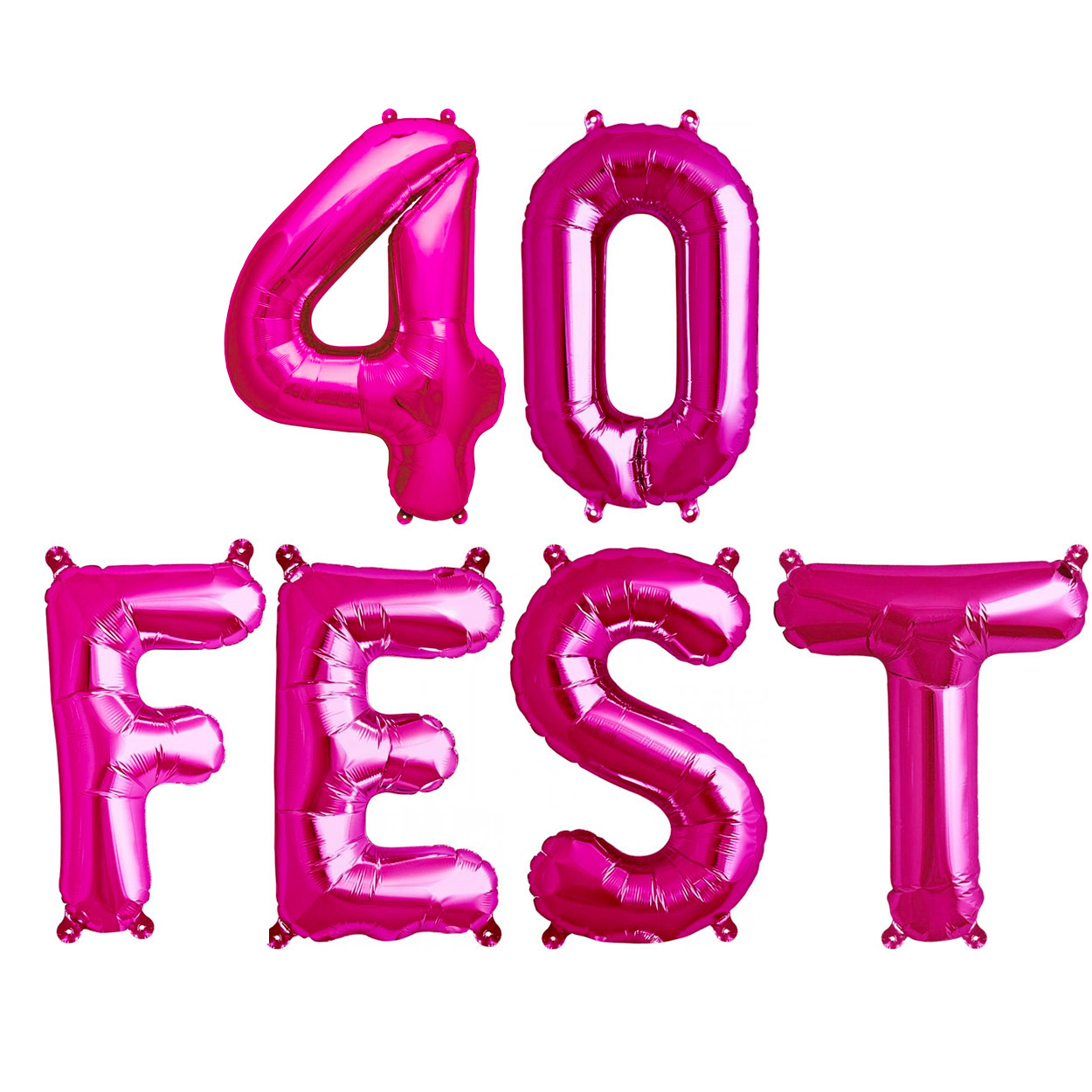 40fest 40th birthday party foil balloons pink