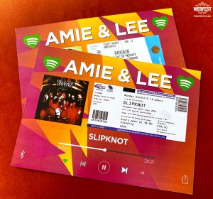spotify music themed wedding stationery