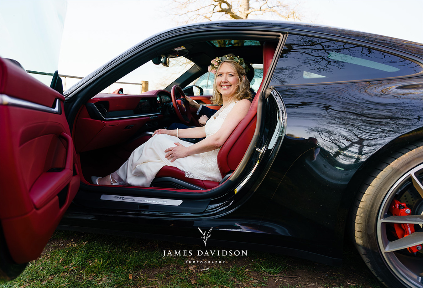 festival wedding bride porsche wedding cars