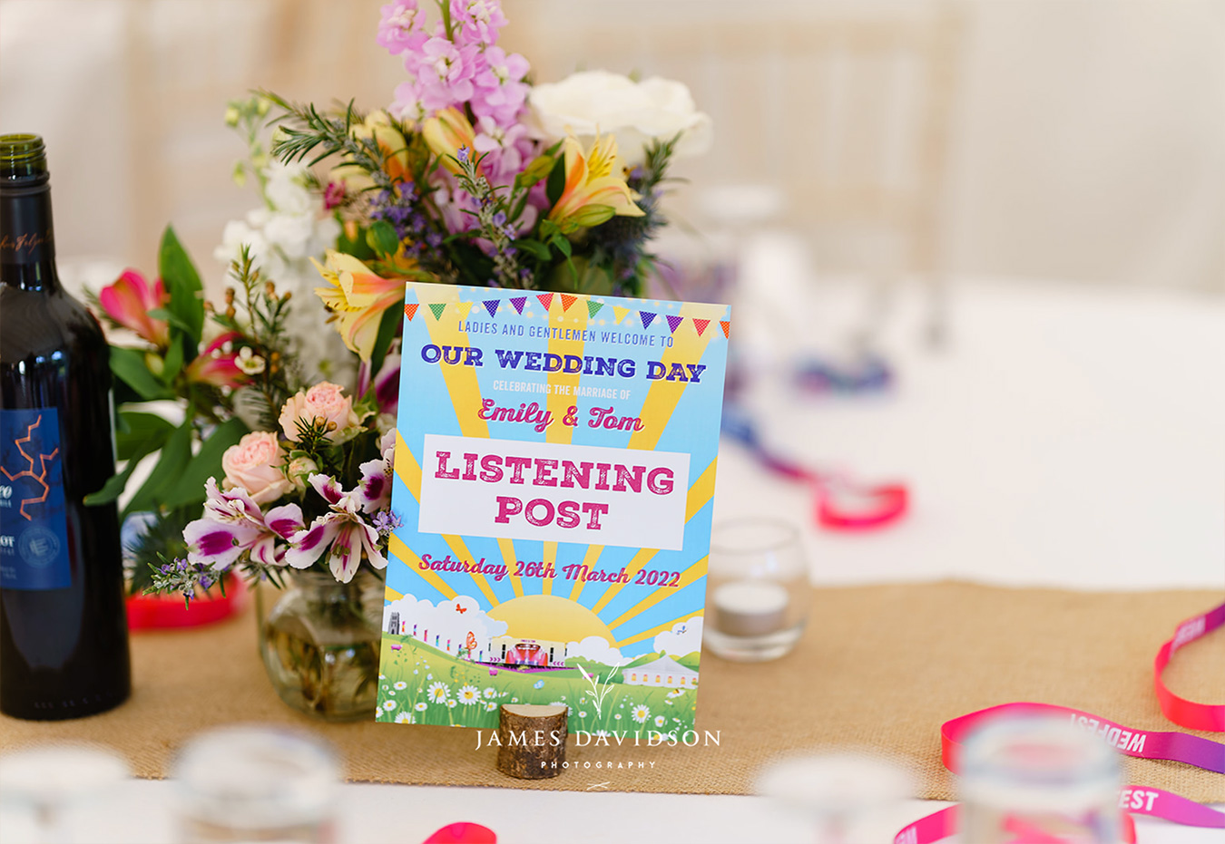 festival wedding table name cards