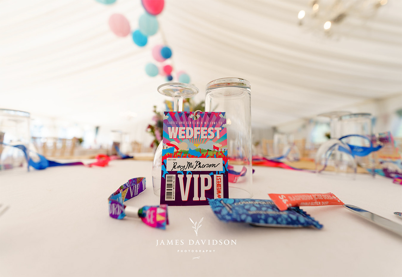 festival wedding vip lanyard place name cards wedfest