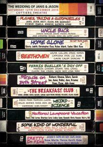 vhs retro movies wedding table seating plan