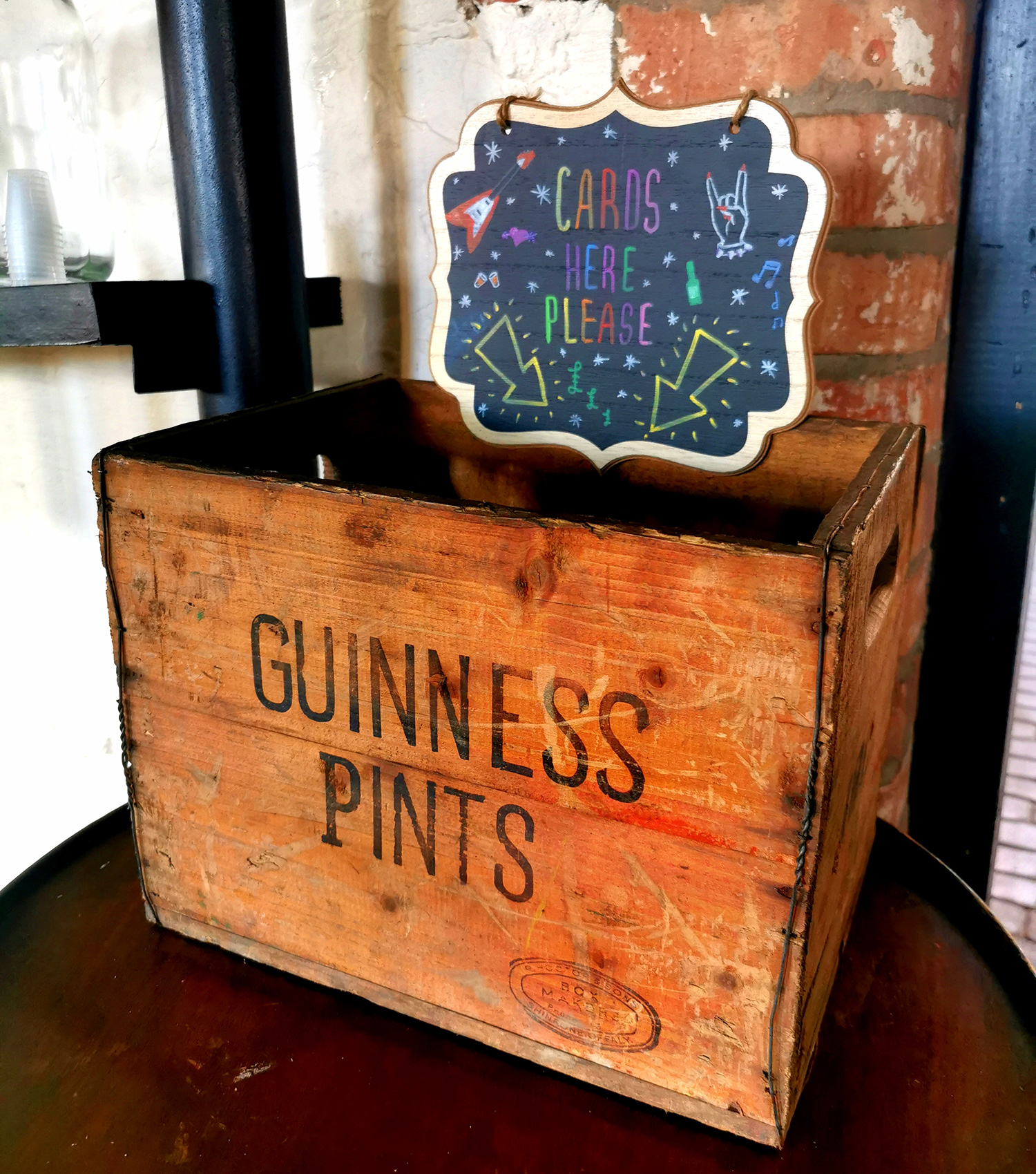 wedding cards box guinness pints box