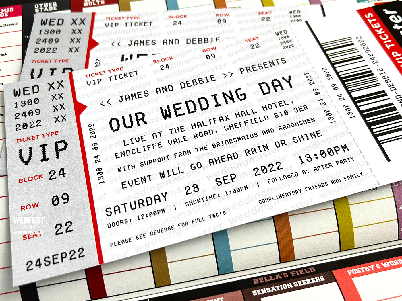 ticketmaster concert ticket wedding invitations