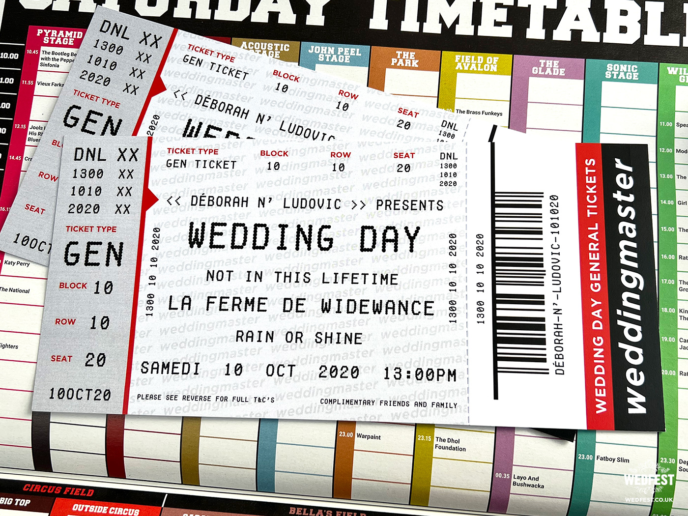 ticketmaster concert ticket wedding invites