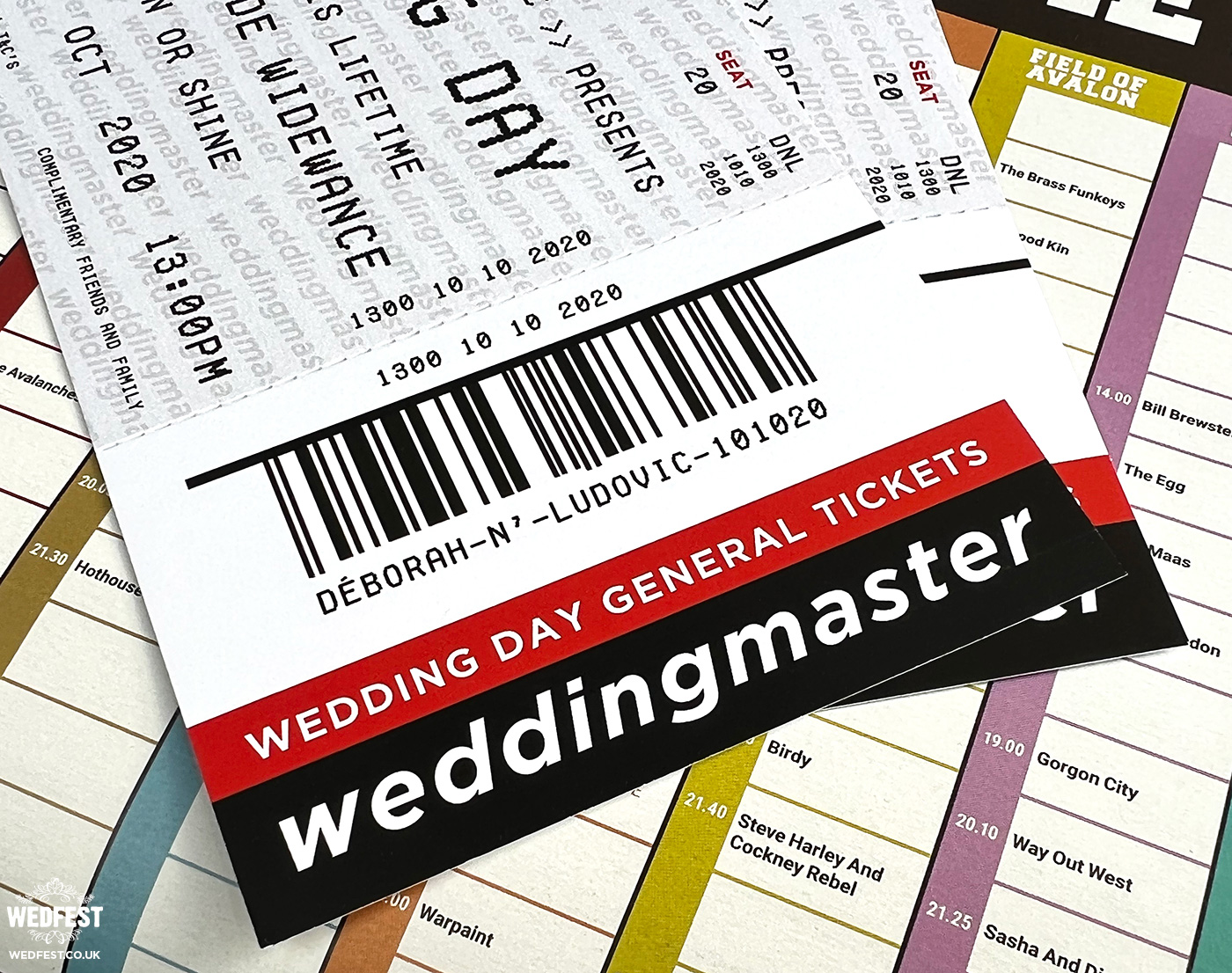 ticketmaster gig ticket wedding invitation